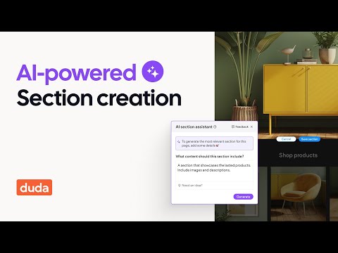 Optimize Website Creation with Duda AI Section Generator [Video]